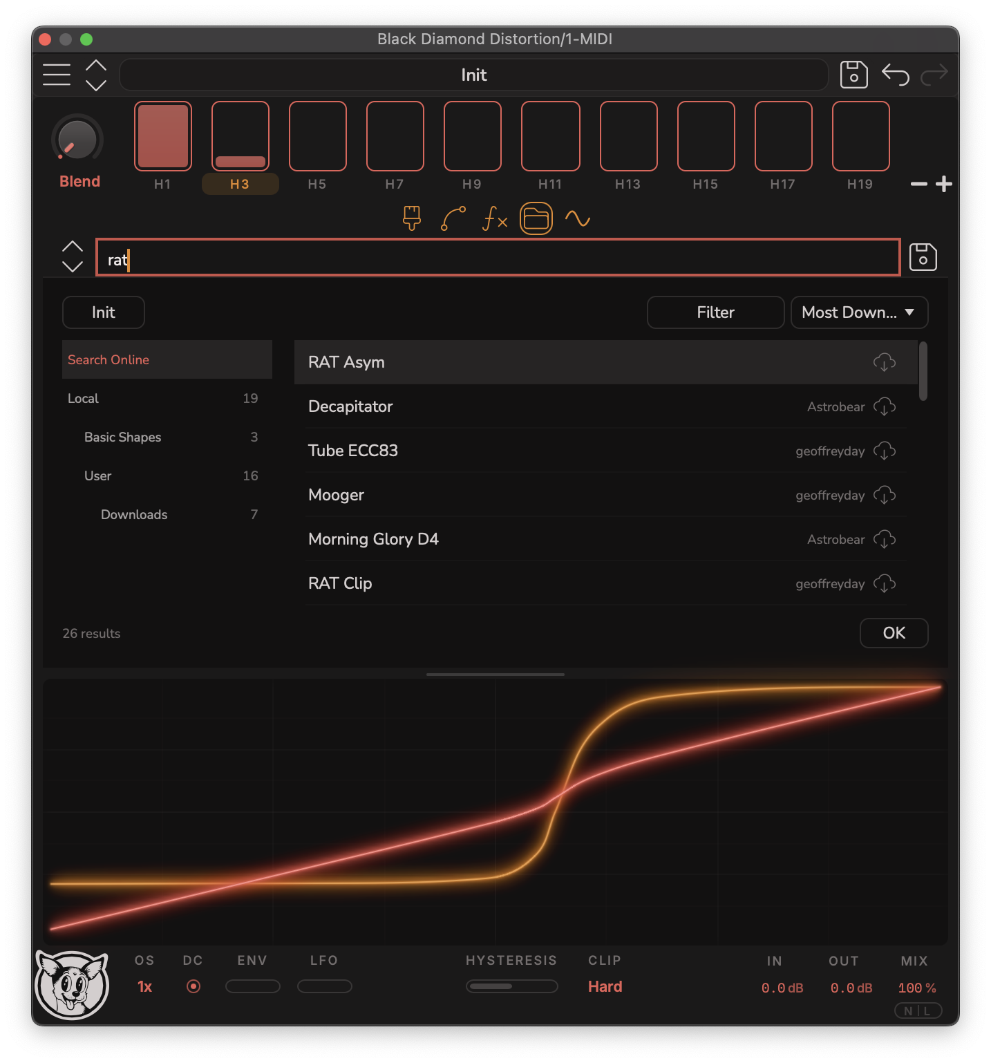 Curve Browser showing local and online .tfunc curve presets